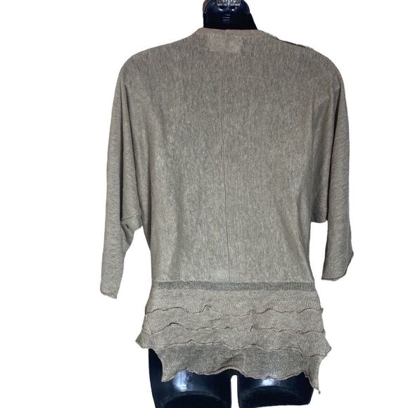 Zadig & Voltaire 100% linen button front cardigan ruffle hem fairy goblincore - Picture 5 of 7